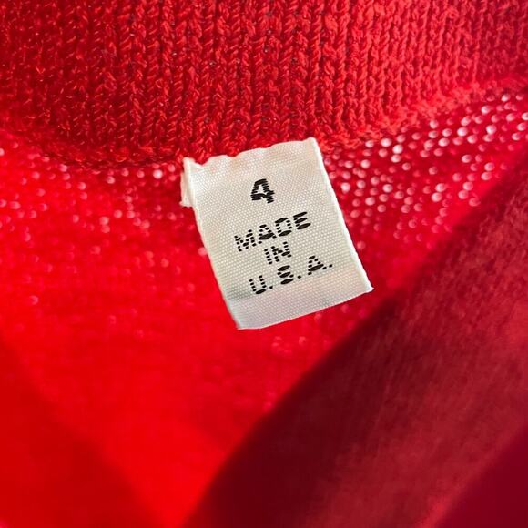 St. John Marie Gray Red Surplice Santana Knit‎ Dress Size 4 USA Vintage - Picture 4 of 5